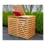 Mülltonnenverkleidung Holz - 92 x 148 x 122 cm - Mülltonnenabtrennung aus Fichtenholz, Natur – Mülltonnen Sichtschutz für 1 Mülltonne
