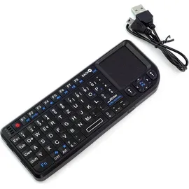 BerryBase Mini Funk Tastatur mit Touchpad & Beleuchtung - schwarz, DE Layout
