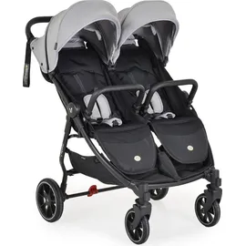 Cangaroo Zwillingskinderwagen 2Gether, Fußabdeckungen, Aluminiumrahmen, faltbar grau