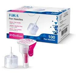 Fora Pen Nadeln 31G 5mm (100 Stück) - Insulin für Spritzen The Tester 1 St