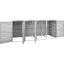 vidaXL Mülltonnenbox für 4 Tonnen 276,5 x 77,5 x 115,5 cm grau