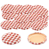 BigDean 50x Ersatzdeckel für Einmachgläser - Schraubdeckel TO 82mm - Rot-weiß kariert - Für Sturzgläser mit Schraubverschluss - Made in Germany