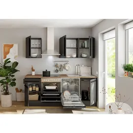 BASIC by Balculina Küchenzeile Jazz 220 cm schwarz