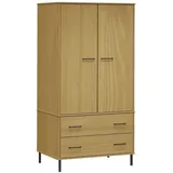 furnicato Kleiderschrank OSLO Metallbeinen Braun 90x55x172,5cm Massivholz (1-St) braun