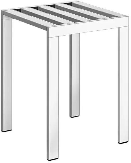 Gessi Rettangolo Hocker - Metall schwarz gebürstet