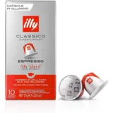 Illy Kaffee Röstung CLASSICO in Kompatiblen Nespresso Kapseln - 10 Packungen mit je 10 Kapseln (100 Kapseln)