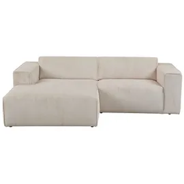Andas Ecksofa »Noord«, mit Kedernaht, Breite 234 cm, Cord, Struktur, Webstoff beige