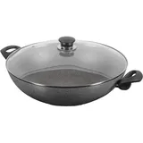 BALLARINI Granit-induktions-wok mit Deckel 36 cm, - Grey / Black - One Size