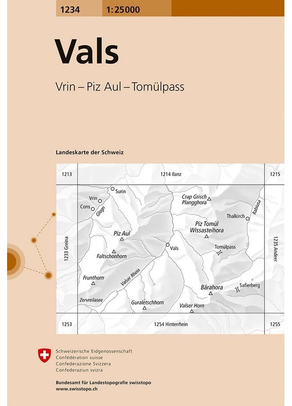Landeskarte Der Schweiz Vals, Karte (im Sinne von Landkarte)