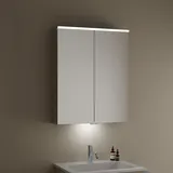 burgbad Eqio Spiegelschrank mit LED-Aufsatzleuchte und LED-Waschtischbeleuchtung 65 cm SPGT065-F2009, Badmöbel, lichtgrau matt (lack)