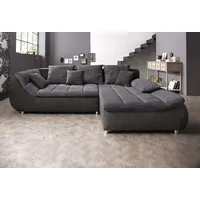 Ecksofa INOSIGN "Imola elegant und bequem, aktuelle Steppung im Sitz, L-Form", grau (anthrazit, dunkelgrau), B:270cm H:90cm T:170cm, Microfaser PRIMABELLE (100% Polyester) / Struktur (82% Polyester, 9% Viscose, 7% Baumwolle, 2% Nylon), Kunstleder SOFTLUX / Struktur (82% Polyester, 9% Viscose, 7% Baumwolle, 2% Nylon), Sofas, wahlweise mit Bettfunktion