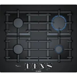 Bosch HERDSET BOSCH Einbau-Backofen Pyrolyse Hydrolyse + Gas-Kochfeld schwarz autark 60 cm