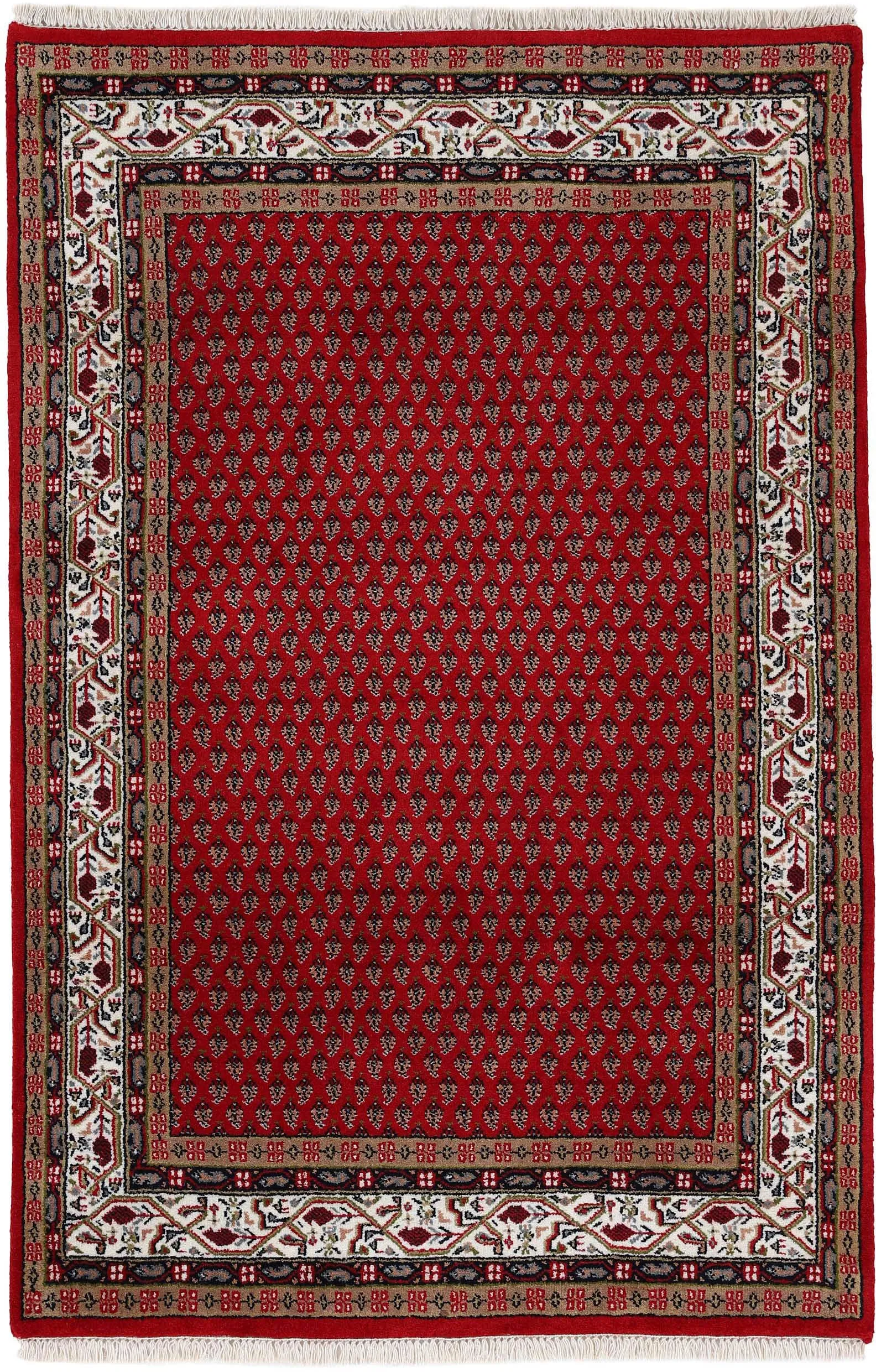 Orientteppich WOVEN ARTS "Orientteppich Mir" Teppiche Gr. B: 90cm, 15mm, L: 160cm, rot handgeknüpft, Wohnzimmer, reine Wolle