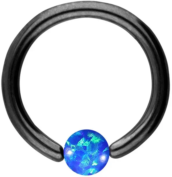 Chirurgenstahl Klemmkugelring SYNTHETISCHER OPAL