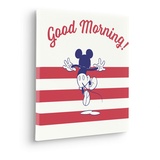 KOMAR Keilrahmenbild im Echtholzrahmen - Mickey Good Morning - Größe 40 x 40 cm - Disney, Kinderzimmer, Wandbild, Kunstdruck, Wanddekoration, Design