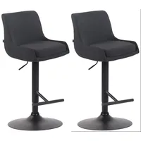 CLP 2er Set Barhocker Club Stoff schwarz/schwarz