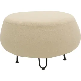 DOMO collection Polsterhocker DOMO COLLECTION "Poika, auf hohen Füßen", beige, B:78cm H:46cm T:78cm, 30% Polyester, 15% Acryl, 55% Polypropulene, Hocker, Polsterhocker, Polsterhocker rund und schön, Bezug Fellimitat, Durchmesser 78 cm