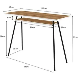 Paperflow Schreibtisch easyHome LV1 Walnuss / Schwarz