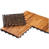 BURI Holzfliesen 12m2 BURI® Holzfliesen geölt 30x30 Akazienholz Terrassenfliesen Garten braun