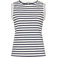 More & More sportives Tank-Top, geringelt in jersey stripe classic blue offwhite | Gr.: 46