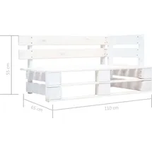 vidaXL Paletten-Lounge-Set 6-tlg. weiß