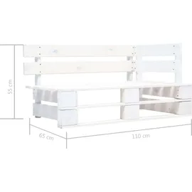 vidaXL Paletten-Lounge-Set 6-tlg. weiß