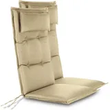 Aspero Hochlehnerauflage 2 Hochlehner Stuhlauflagen Sitzpolster, (Set), Wasserdicht beige|grau