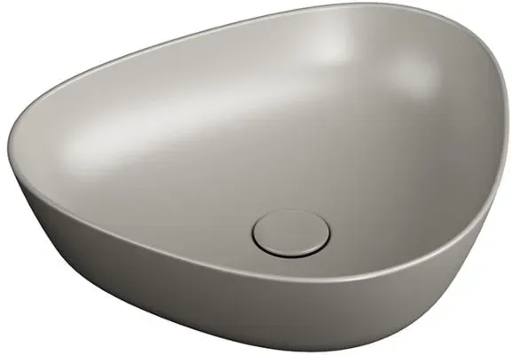 VitrA Plural Aufsatzschale 7812B420-0016 47 x 40 x 13 cm, taupe matt, asymmetrisch, ohne Überlauf/Hahnloch