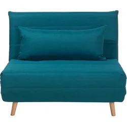 1-Sitzer Schlafsofa SETTEN Stoff Seeblau