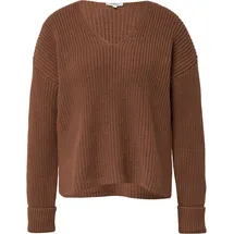 s.Oliver Grobstrickpullover mit V-Ausschnitt Braun 46