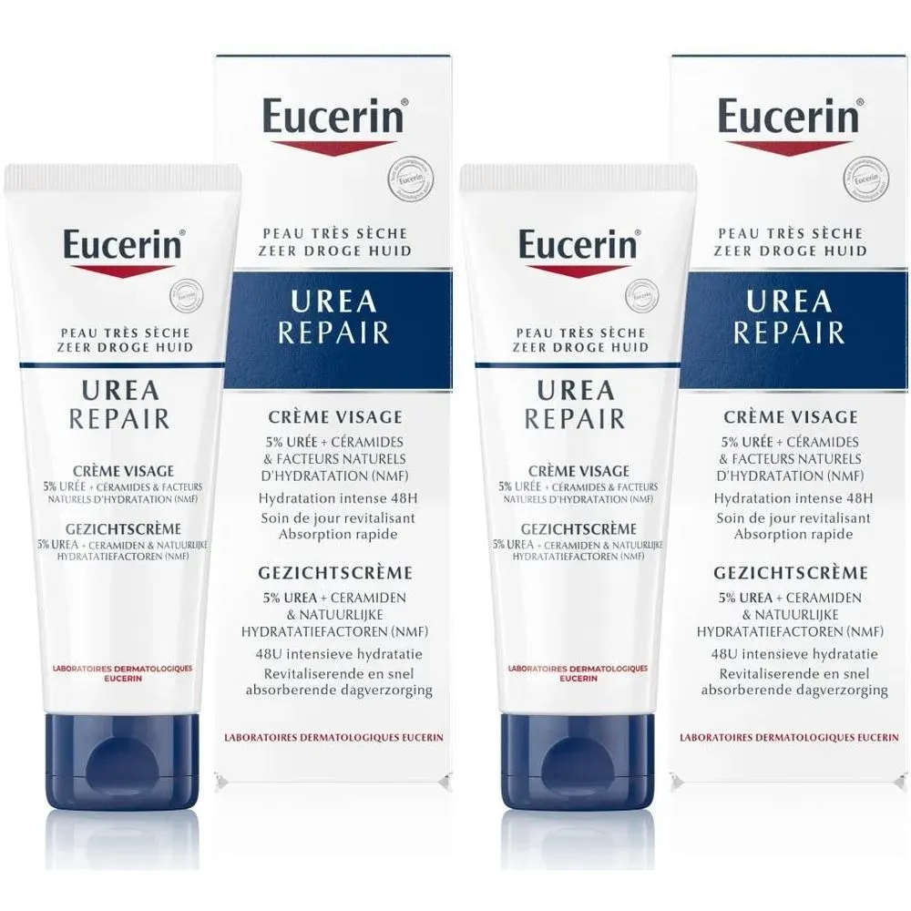 Eucerin UreaRepair Gezichtscrème Droge Huid 5% Urea Zeer Droge Huid 2x50 ml Crème