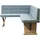Home Affaire Eckbank HOME AFFAIRE "Laros", blau (türkis, dekor eiche ontario), B:182cm H:87,5cm T:141cm, Holzwerkstoff, Massivholz, Sitzbänke, Eckbank, Bezug in verschiedenen Qualitäten und Farben