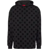 Hugo Kapuzensweatshirt Flock AOP Hoodie Black1, L (52), Black, , 14466701-L