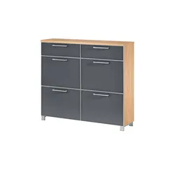 Schuhschrank   ¦ grau ¦ Maße (cm): B: 121 H: 108 T: 31.0