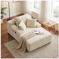 Bealife Schlafsofa Cordstoff Relaxsofa mit 3 Rückenkissen, 102x150x60 cm, kein Aufbau, sofort nutzbar