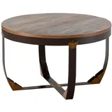 Massivmoebel24 Couchtisch INDUSTRIAL mehrfarbig Altholz 75 x 75 x 45 cm
