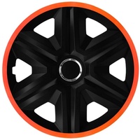 NRM Radkappen Fast Lux, 14 in Zoll, (4-St) Radzierblenden 14" orange|schwarz