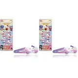 CRAZE HAIR Clips Hello Kitty - 4x Haarspangen Kinder, Mädchen Haarschmuck, Haarclips für Kinder im Hello Kitty Motiv, rosa & lila (Packung mit 2)