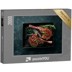 puzzleYOU Puzzle Saftiges Steak mit Gewürzen und Kräutern, 2000 Puzzleteile, puzzleYOU-Kollektionen Küche, Essen und Trinken