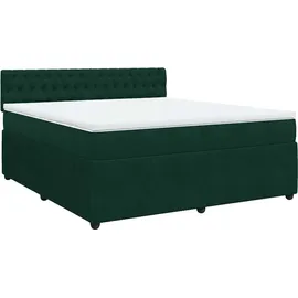 vidaXL Boxspringbett 180 x 200 cm Dunkelgrün