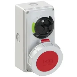 PCE 61252-6k CEE-Steckdose abschaltbar kompakt 32A 5p 6h IP66/IP67 Knock Out 612526k