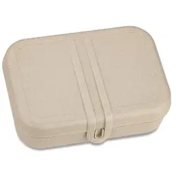 Koziol Lunchbox PASCAL L mit Trennsteg, spülmaschinengeeinget, Praktische Brotdose für die Schule oder die Arbeit, Farbe: beige