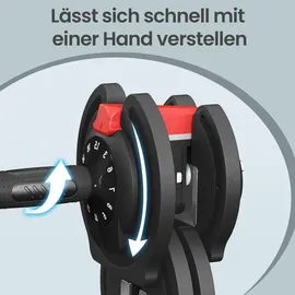 Songmics Kurzhanteln 2er set Verstellbare Kurzhantel 1,5 kg bis 18 kg schwarz/rot