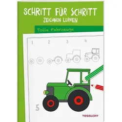 TESSLOFF 378864125 Schritt für Schritt Zeichnen lernen. Tolle Fahrzeuge