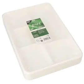 Papstar Menü-Tray 5-geteilt 2,4 cm x 21,6 cm x 31,7 cm 25 St. Weiß