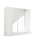 RAUCH Glamour by Quadra Spin weiß / Weiß, 5-trg. mit Spiegel, inkl. 3 Kleiderstangen, 3 Einlegeböden, BxHxT 226x210x54 cm x 210 cm x 54 cm