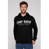 Camp David Kapuzensweatshirt mit Logo-Print schwarz