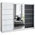 A&J MöbelLand Schiebetürenschrank VILUNO 1 200 x 215 x 59,5 cm Weiß/Schwarz