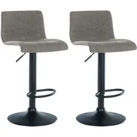 CLP 2er Set Barhocker Branford hellgrau/Stoff