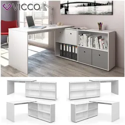 Vicco Eckschreibtisch FlexPlus Computer Bürotisch PC Schreibtisch  Weiß